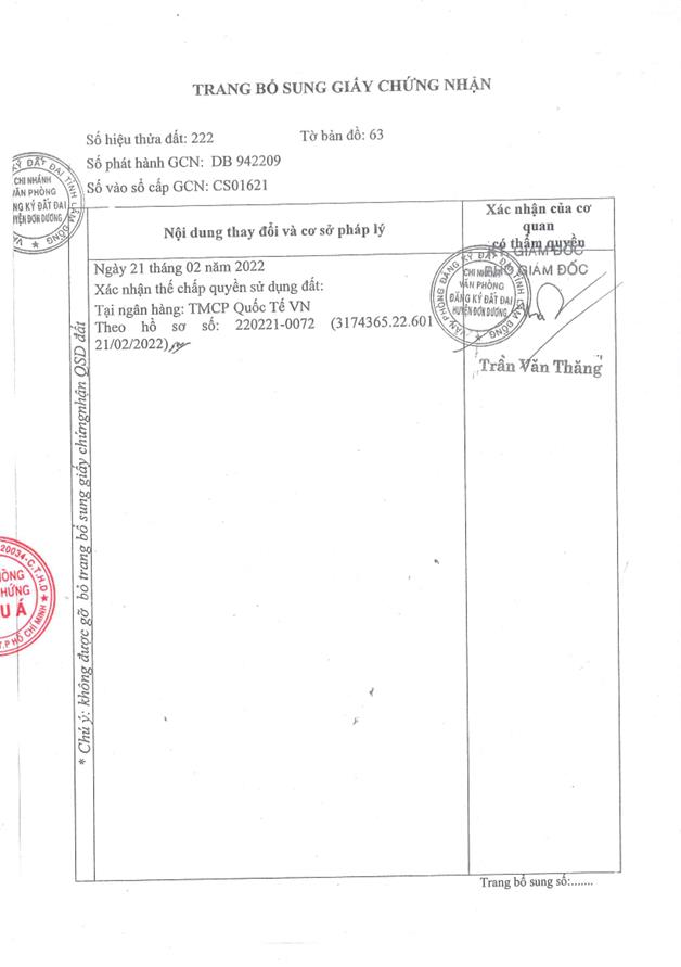 Bán qsdđ và tài sản gắn liền với đất tại thửa đất số 222, tờ bản đồ 63, x. đơn dương, t. lâm đồng