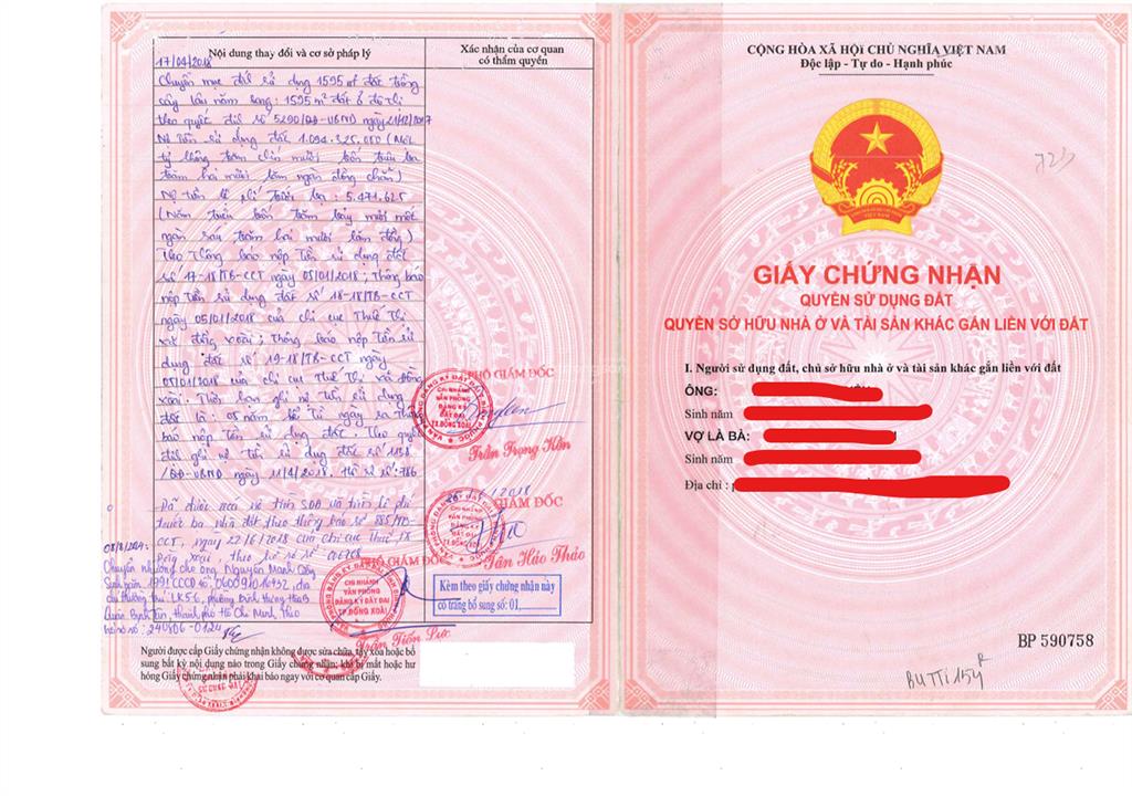 Bán qsdđ và ts khác gắn liền với đất thuộc thửa 166, tờ bản đồ số 55, p. đồng xoài, tp. đồng nai