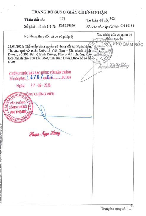 Bán qsdđ và ts gắn liền với thửa đất số 147, tờ bản đồ số 392, nay là p.phú lợi, tp.hcm