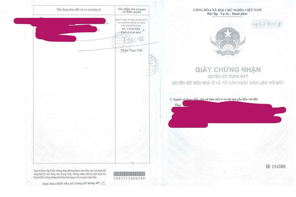 Bán qsdđ tại thửa đất số 542, tờ bản đồ số 17, địa chỉ p.long phước, tp.hcm