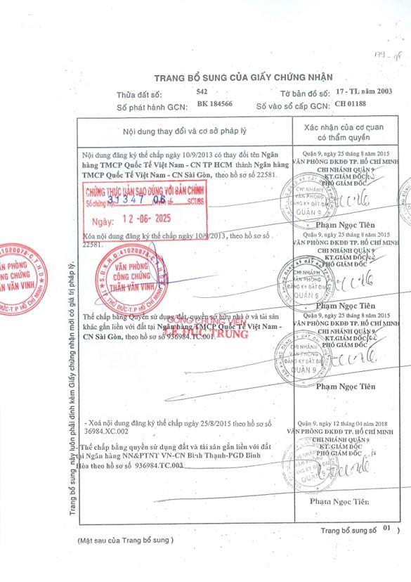 Bán qsdđ tại thửa đất số 542, tờ bản đồ số 17, địa chỉ p.long phước, tp.hcm