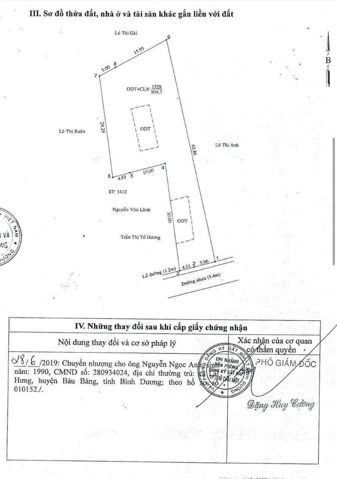 Bán gấp lô đất 909m2 tại Phường Phú Lợi , Hồ Chí Minh ( Thủ Dầu Một - Bình Dương cũ )