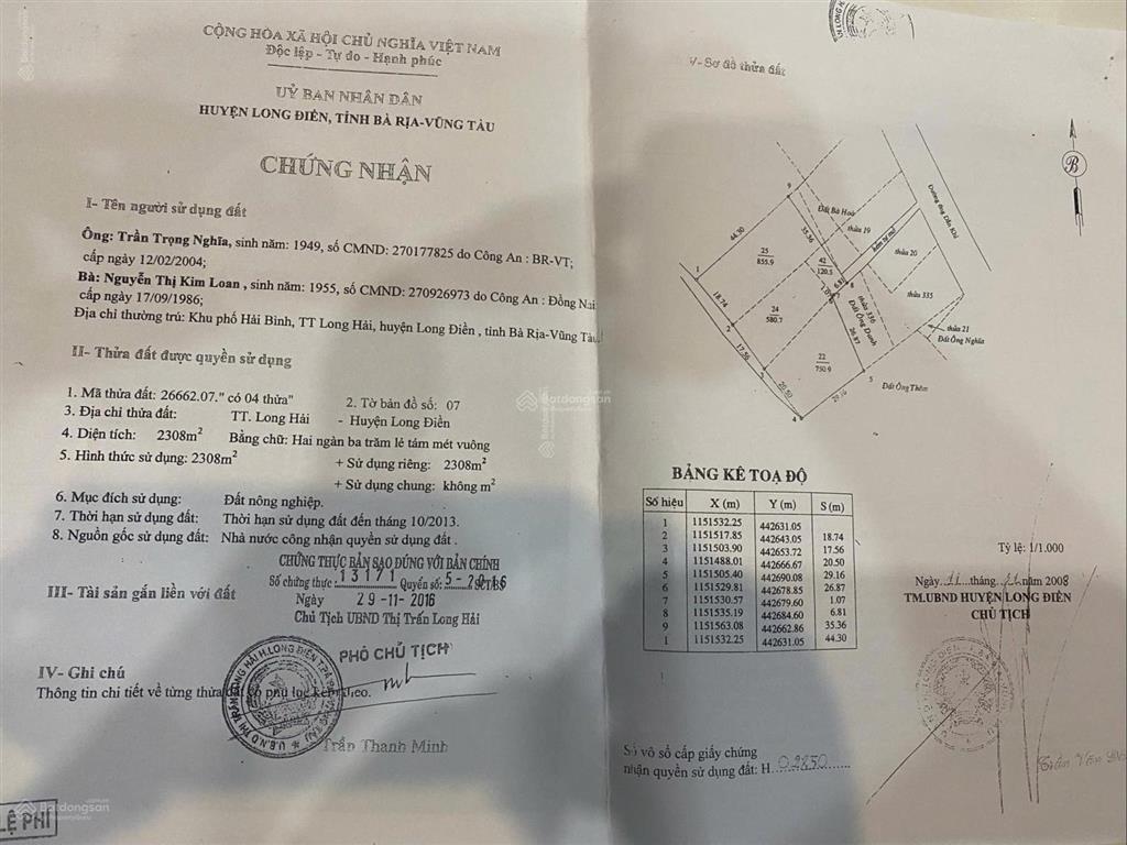 Bán đất đẹp tại đường 1, thị trấn long hải, 23 tỷ, 2300m2 giá ưu đãi