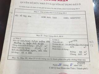 Bán nhà riêng tại 166/46a thích quảng đức, 13,5 tỷ, 68m2, giá cực chất