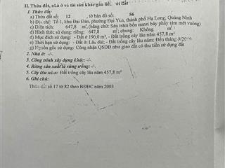 Chủ cần thu tiền về bán cắt lỗ lô đất cực đẹp tại đại yên, hạ long