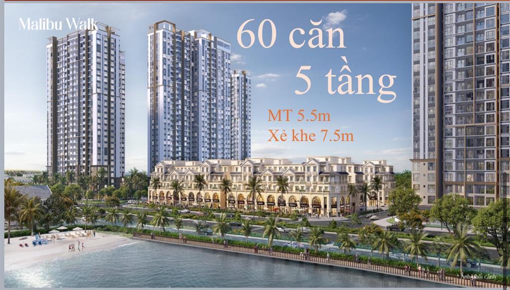 Bán shophouse malibu walk hàng hiệu, ký mới cđt. vị trí đẹp