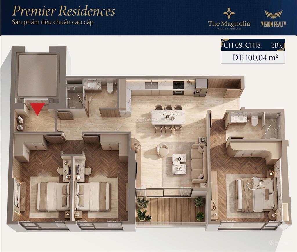 Mik magnolia 3pn view hồ giá hời, hướng đông nam