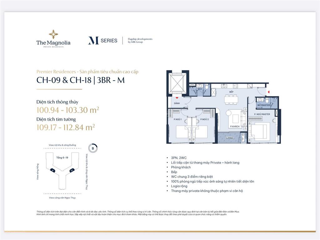Mik magnolia 3pn view hồ giá hời, hướng đông nam