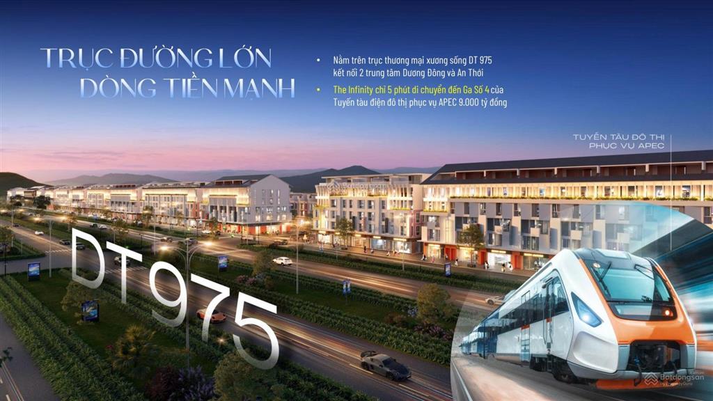 Căn góc the infinity mặt tiền trục đt 975  metro 62m, căn góc 2 mặt tiền đẹp của dự án