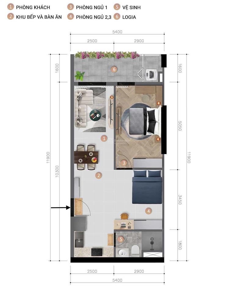 Vốn chỉ 600 triệu có ngay sun cora  căn 1pn + 1  tầng cao  giá chỉ 2,5 tỷ (47 triệu/m2)