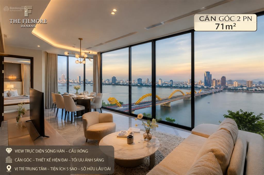 Filmore đà nẵng  bán căn góc 2 phòng ngủ trực diện sông hàn, hỗ trợ vay 70% từ chủ đầu tư