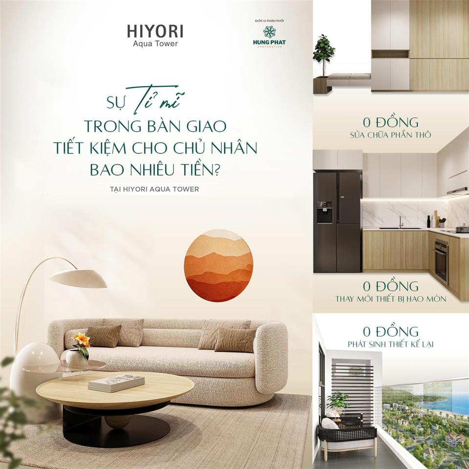 Giỏ hàng căn 1 & 2 phòng ngủ hiyori aqua tower sơn trà đà nẵng chỉ từ hơn 3,69 tỷ