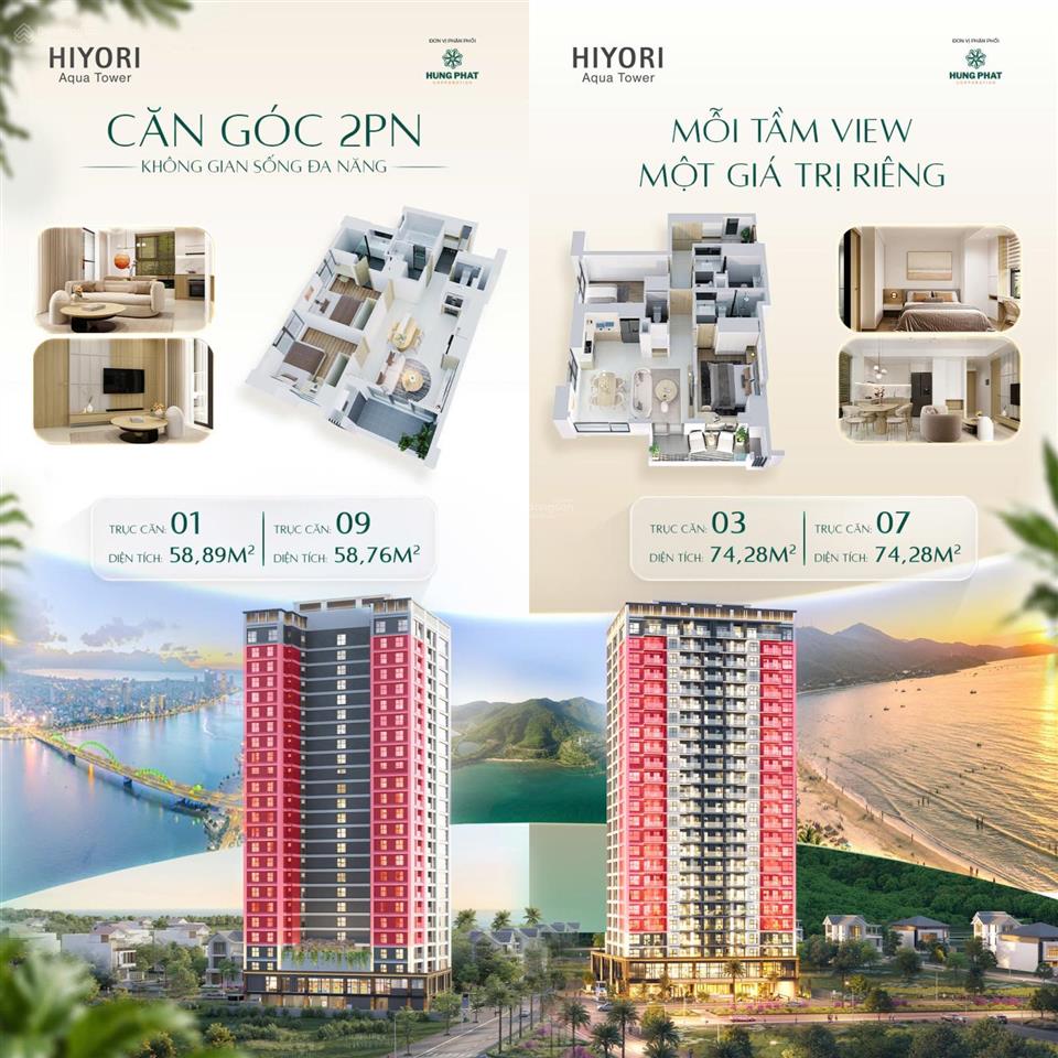 Giỏ hàng căn 1 & 2 phòng ngủ hiyori aqua tower sơn trà đà nẵng chỉ từ hơn 3,69 tỷ