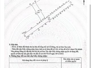 Bán đất vĩnh lộc cổ đông sơn tây nhỉnh 47 triệu/m2 diện tích 100m2 bao sổ đỏ