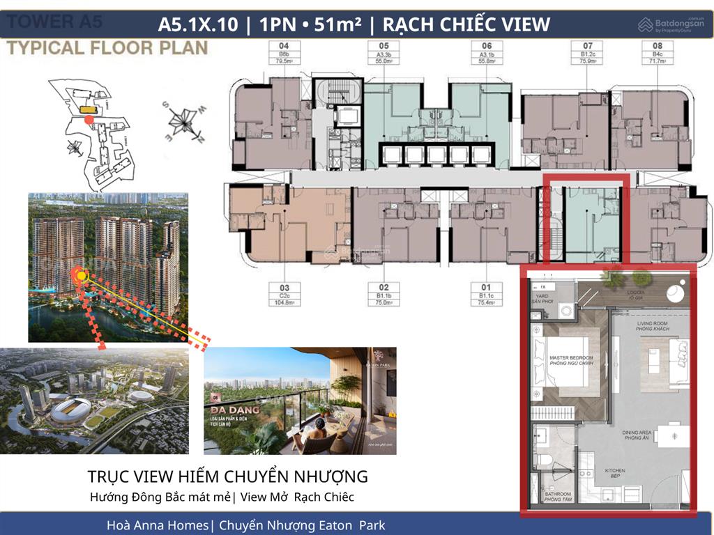 Eaton park 1pn chuyển nhượng | a5.1x.10 | view rạch chiếc hiếm | ~3,3 tỷ nhận cn ngay