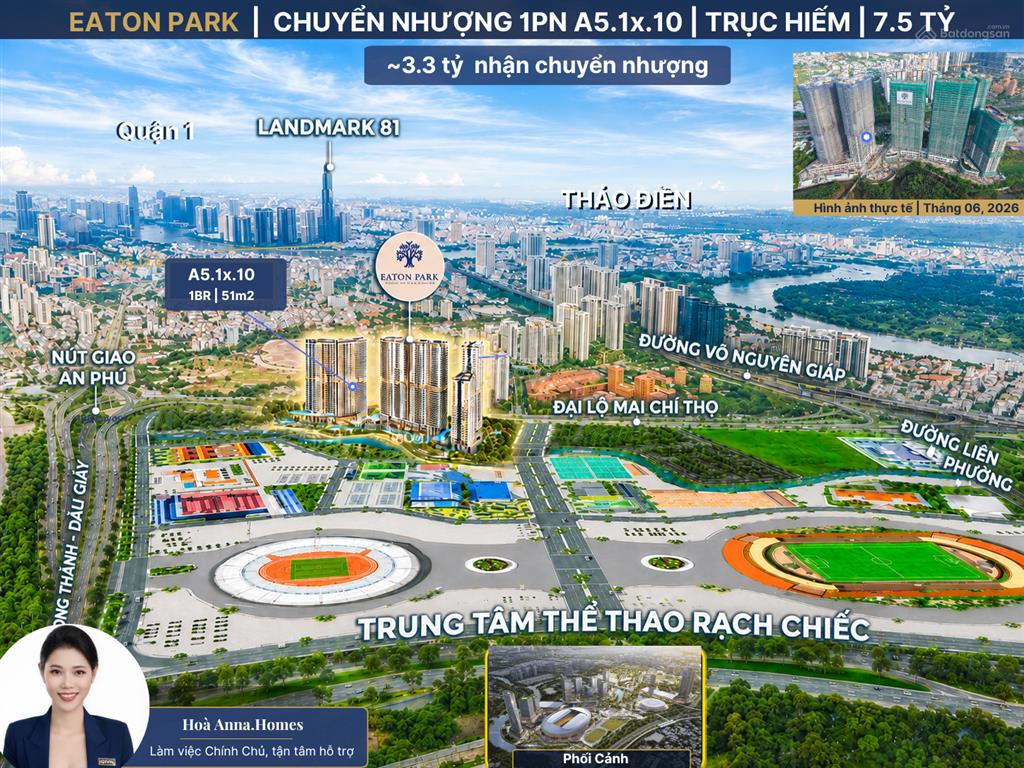 Eaton park 1pn chuyển nhượng | a5.1x.10 | view rạch chiếc hiếm | ~3,3 tỷ nhận cn ngay
