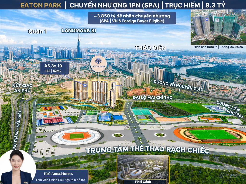 Eaton park 1pn spa chuyển nhượng | view rạch chiếc hiếm | ~3,85 tỷ nhận cn ngay