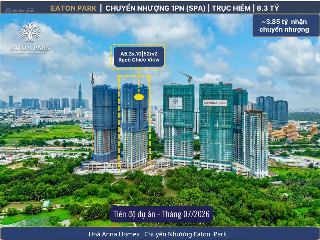 Eaton park 1pn spa chuyển nhượng | view rạch chiếc hiếm | ~3,85 tỷ nhận cn ngay