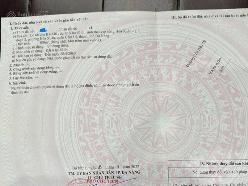 Chính chủ bán đất cồn dầu 19, sát cạnh đường lớn 10m5 lê sỹ, đường luồng sau, ko dính cống,trụ điện