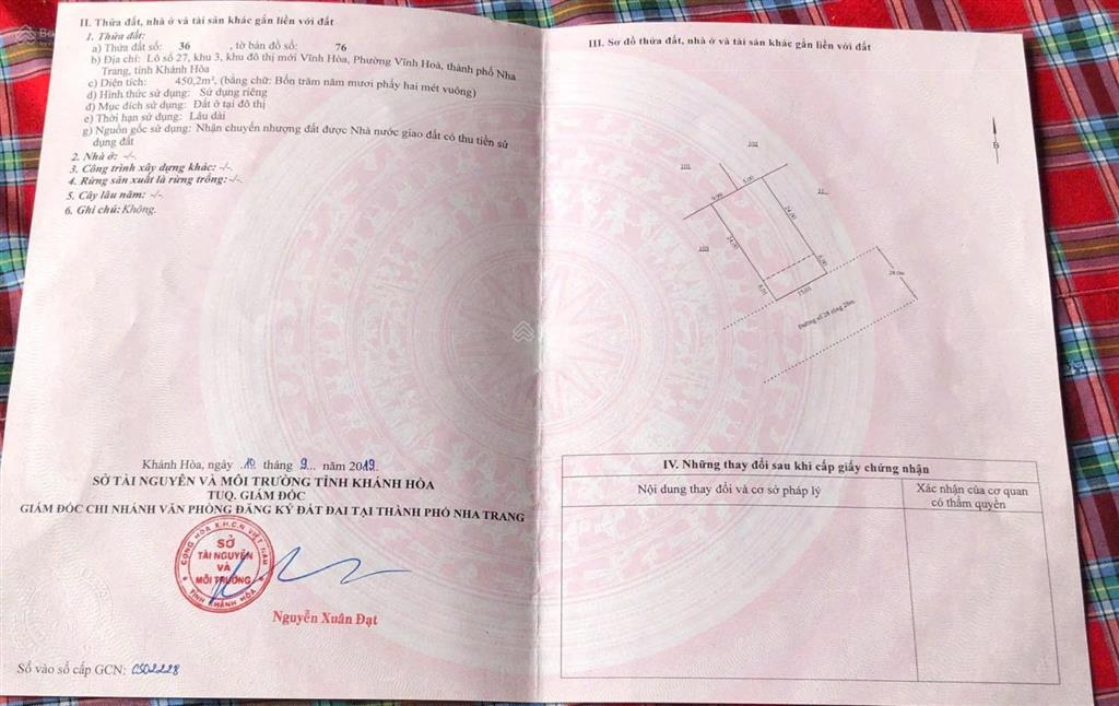 Bán đất mặt tiền nguyễn cơ thạch(trực biển bến du thuyền)  vĩnh hoà  nha trang  khánh hoà