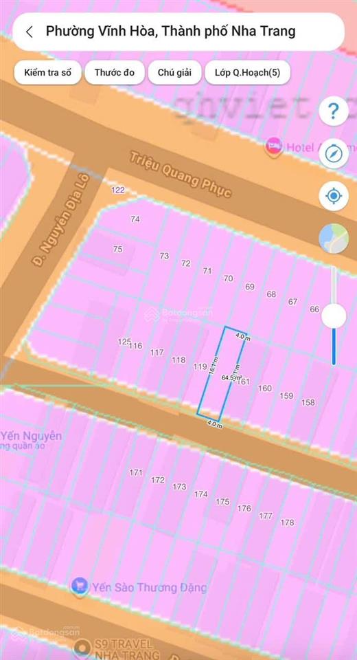 3,45tỷ có lô đất tđc hòn sện( 64m2 ngang 4m) hướng nam bắc nha trang vĩnh hoà