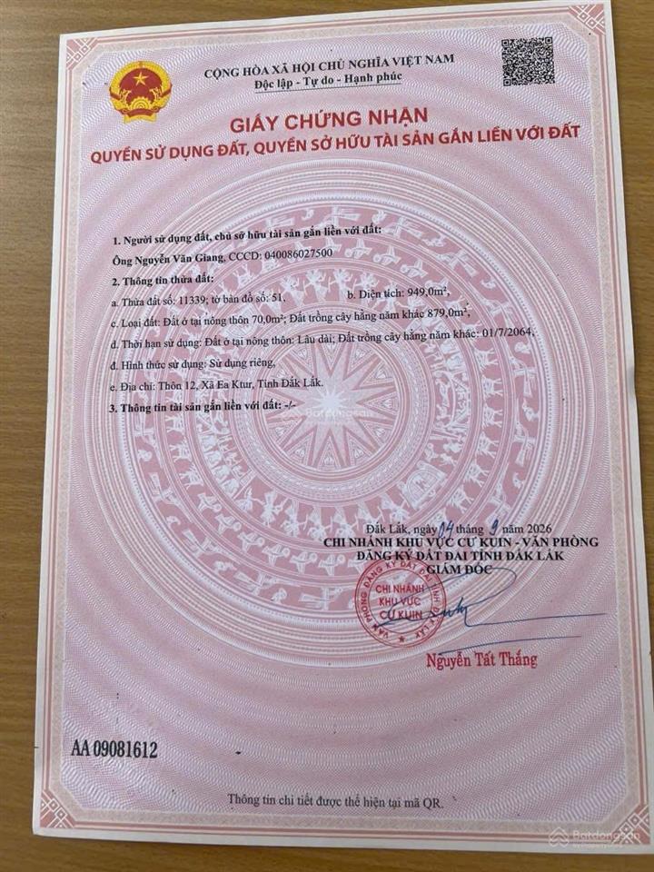 Bán đất xã eaktua cưkiun đăk lăk( gần nút cao tốc bmt nga trang