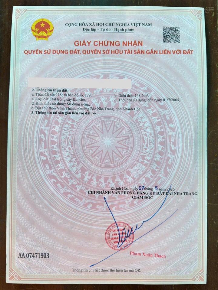 Bán đất vĩnh thành (sát đường nguyễn xiển)  bắc nha trang