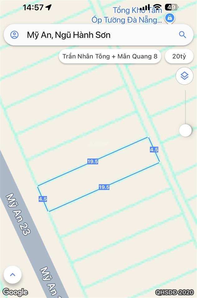Chủ gởi bán đất mặt tiền đường 5m5 mỹ an 23 tặng nhà cấp 4