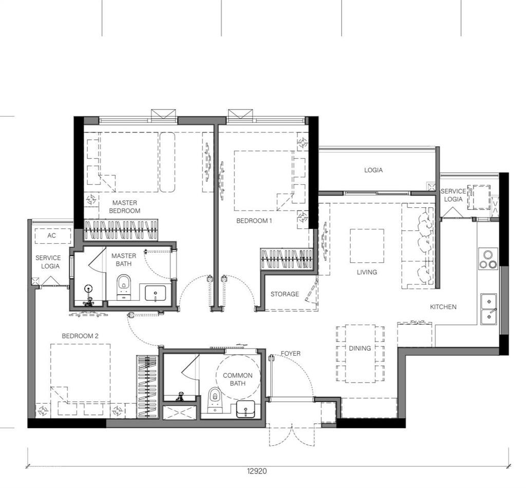 3pn toà senique 2 giá rẻ  75,7 triệu/m²,  0979 836 ***