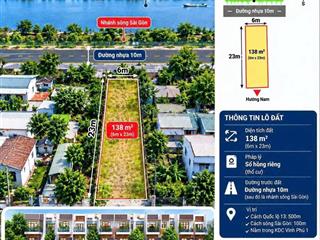 Bán đất mặt tiền view sông sài gòn 138m², đường 10m, gần vạn phúc city, sổ riêng, giá 5,9 tỷ