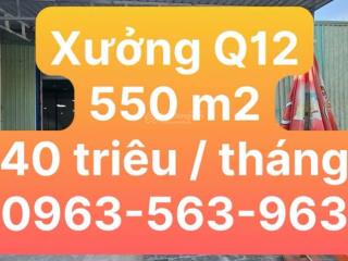 Kho q 12 ( đường lê thị riêng ) 550 m2 giá 40 triệu / tháng . ( giá tốt nhất khu vực )