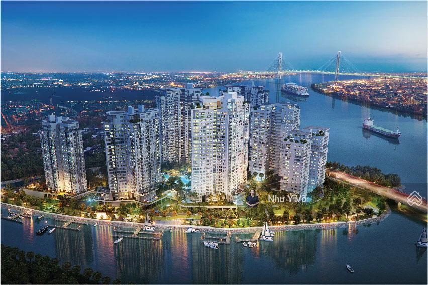 Cho thuê duplex thông tầng 4 phòng ngủ view sông, quận 1, pháo hoa đảo kim cương
