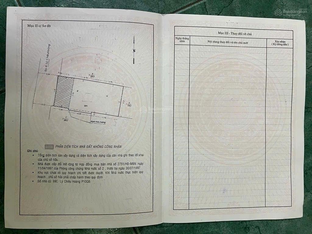 Bán gấp kho, nhà xưởng 107m2 tại 63/7 lý chiêu hoàng, 16 tỷ