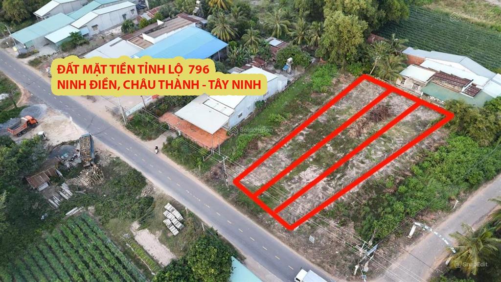 Chỉ 2 tỷ 270tr  có 1155m2  lô đất mặt tiền tỉnh lộ 796 ninh điền, châu thành  tây ninh