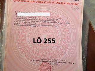 Chinh chu bán chỉ 720tr có 377m2 lô đất mặt tiền tỉnh lộ 796 ninh điền, châu thành, tây ninh