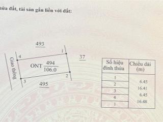 Bán đất tại đông trà, tiền hải, thái bình, 600 triệu, 106 m2 chính chủ