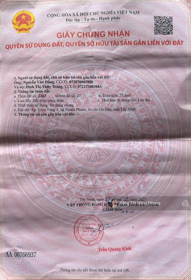 1.1 tỷ dọn vô ở liền mặt tiền nhựa 2pn sát bên ql22b