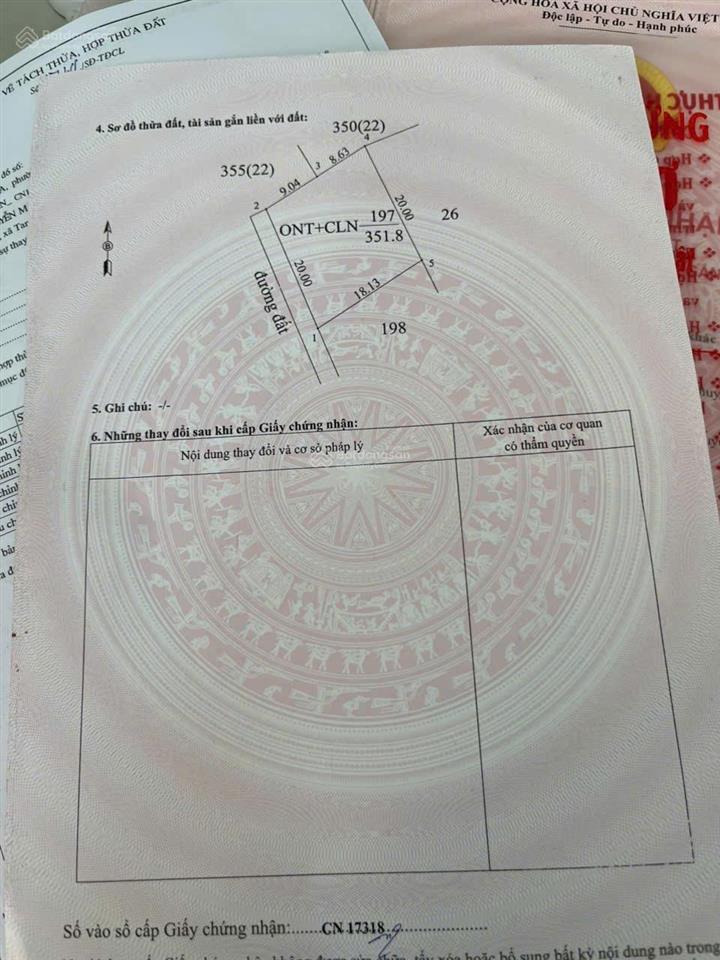 490tr, gần bên ủy ban phường gia lộc 5x18m có thổ cư đường bê tông