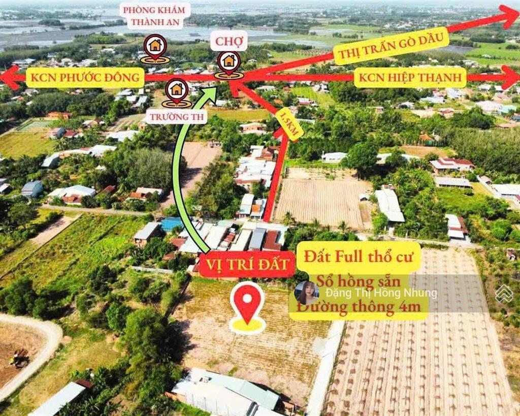 420tr  đường bê tông thông 5x29m full thổ, gần chợ phước thạnh, tây ninh