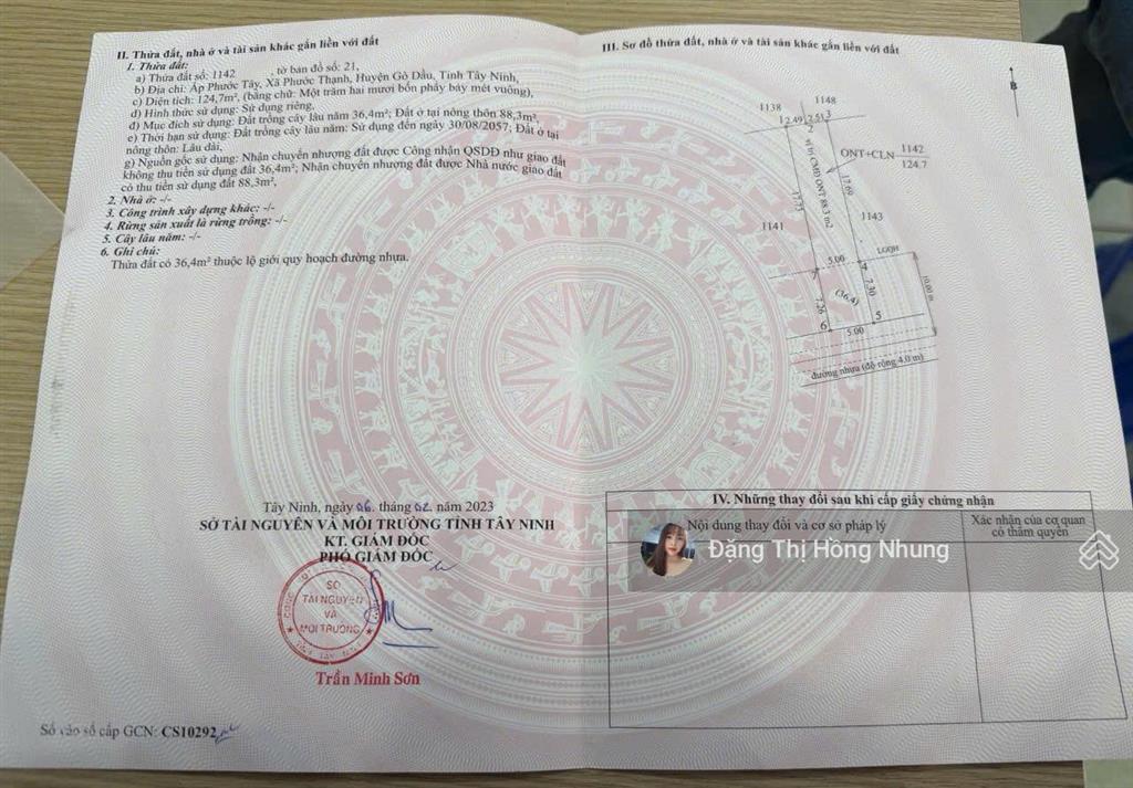 580tr, nhựa phước thạnh 5x25m sổ hồng riêng có 88,3m2 thổ cư