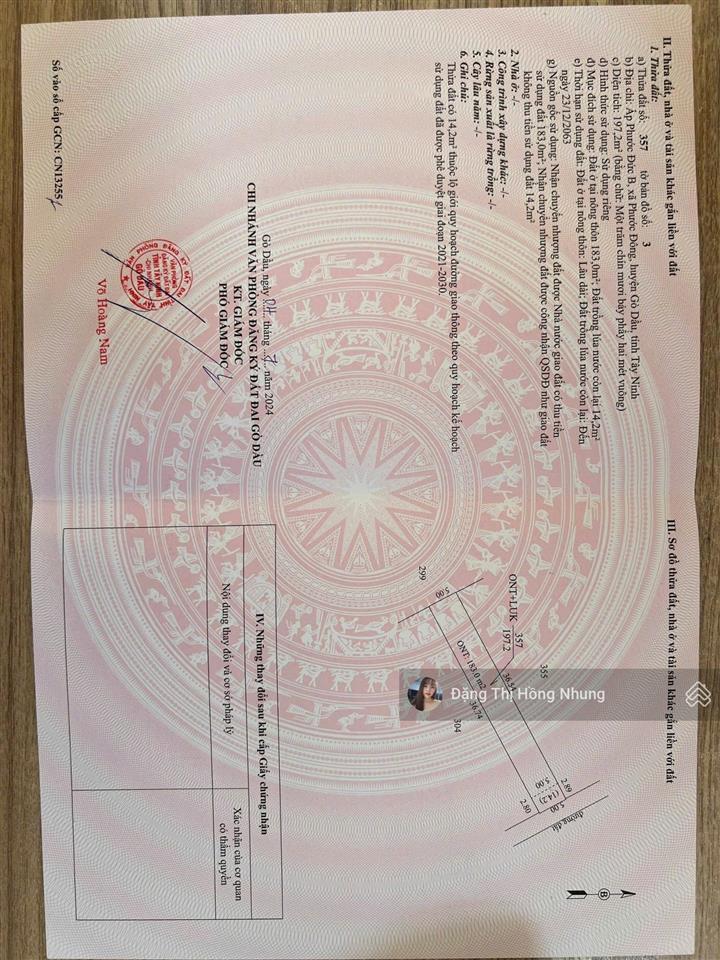 750trgần bên kcn phước đông 5x39m có 183m2 odt đường ô tô