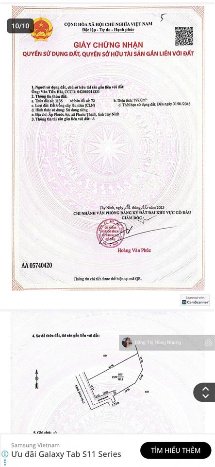 1,1 tỷ797m2 full thổ cư phước an đường 6m gần kcn hiệp thạnh