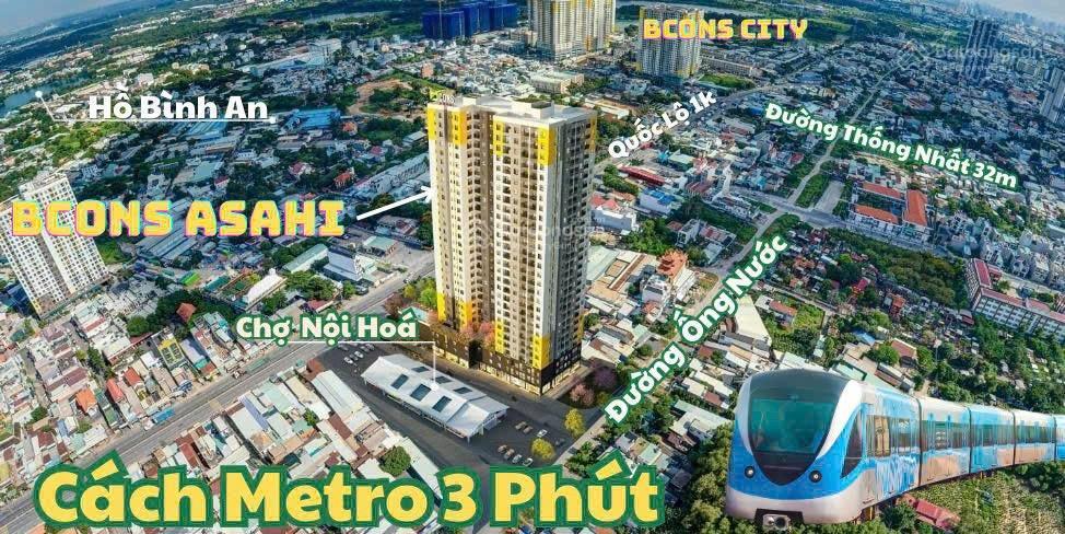 Bcons asahi chính chủ cần bán căn 1pn ch12 giá 1,729tỷ vốn 900tr sở hữu ngay liền kề metro ql 1k