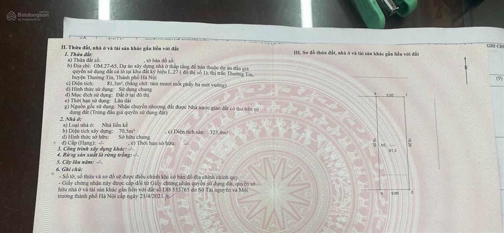 Cho thuê liền kề 5 tầng him lam 1 thường tín