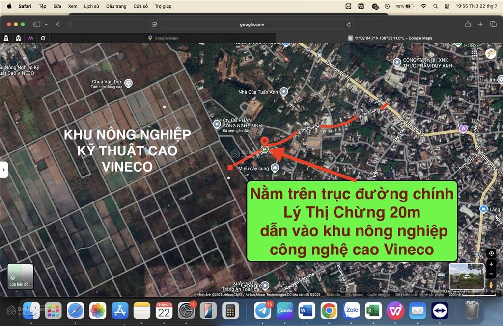 Đất vuông vắn nở hậu tài lộc, mặt tiền đường 20m lý thị chừng giao tỉnh lộ 15