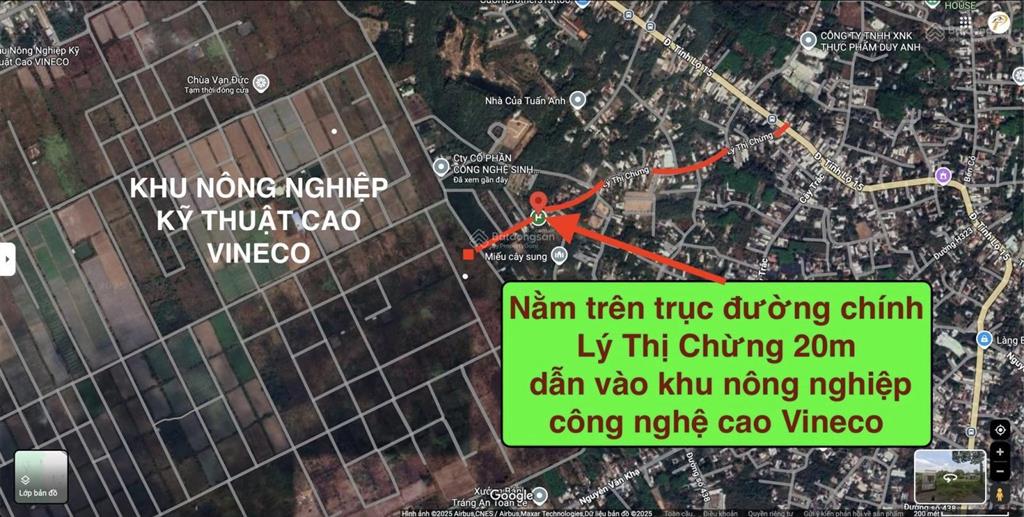 Chính chủ giảm 300tr đất 5x49m thổ cư 100% nở hậu mặt tiền đường 20m lý thị chừng  tỉnh lộ 15
