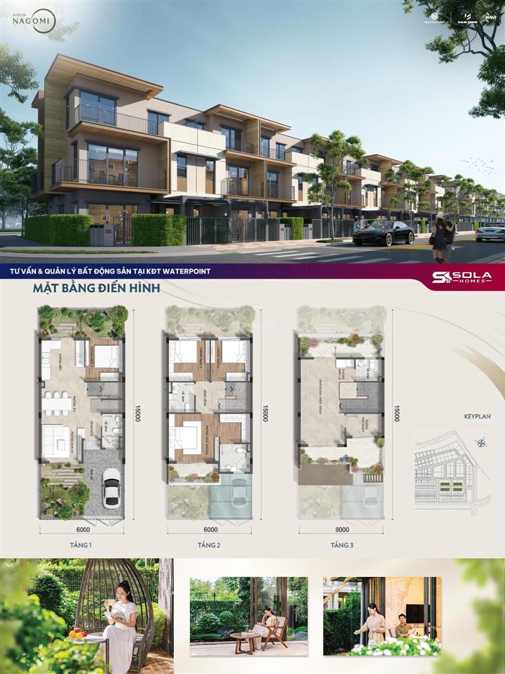 Nhà phố 3 tầng rivera nagomi 5,2tỷ  thanh toán giãn 24th | hướng đông nam  miễn 3 năm quản lý