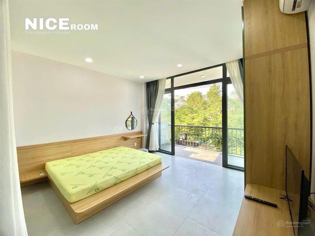 Căn hộ 1pn ban công đón nắng decor tone xanh mát  full nt mới  hẻm oto to, yên tĩnh