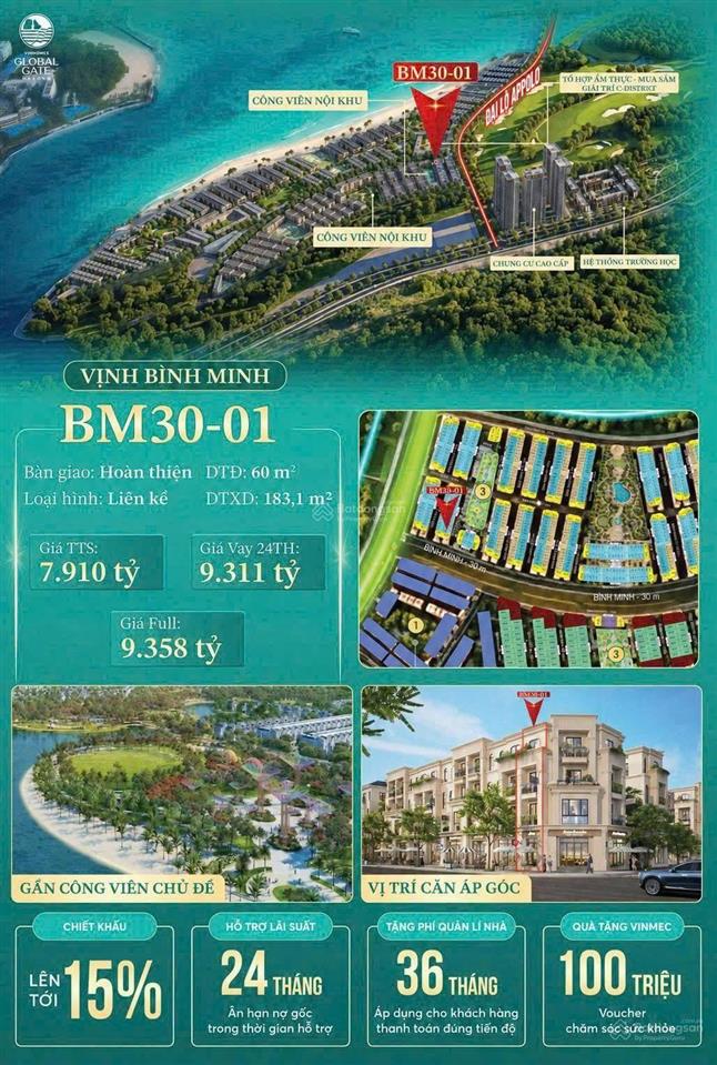 Liền kề góc view công viên  hàng hiếm tại vinh bình minh