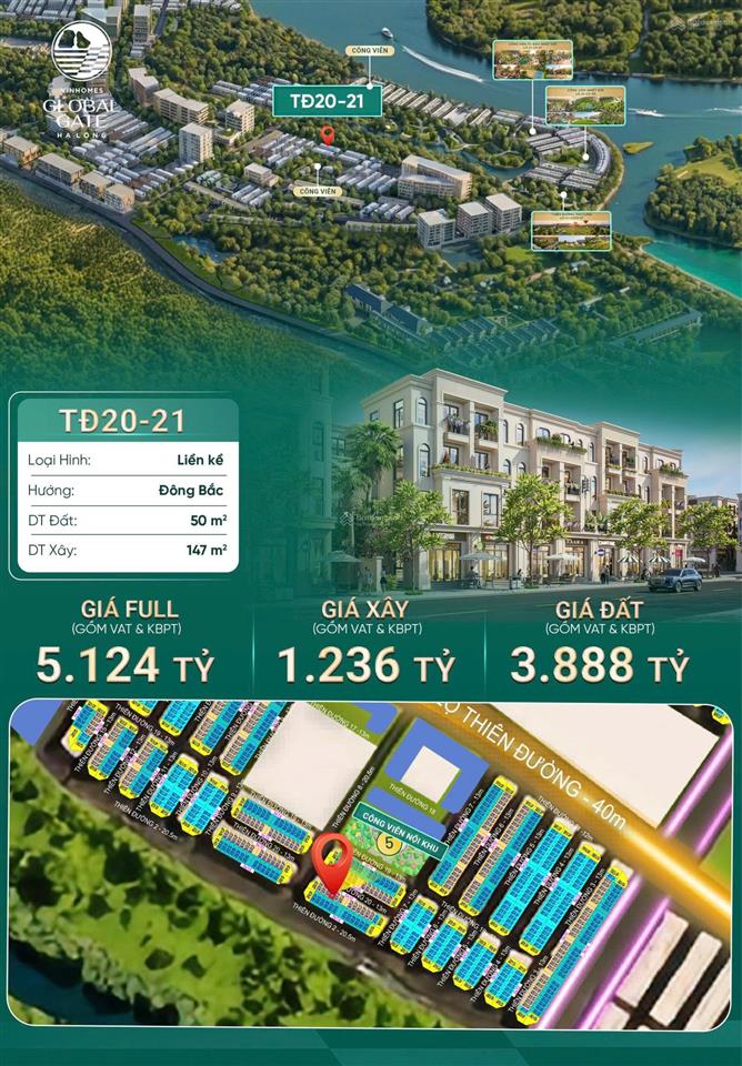 Shophouse liền kề giá tốt nhất phân khu thiên đường  vinhomes global gate hạ long